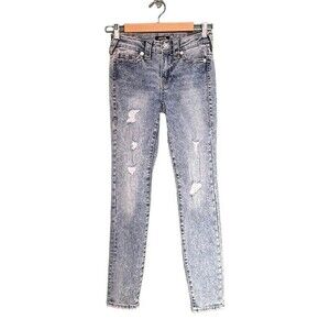 NWT True Religion Jeans Jennie Curvy Distressed Super Skinny Women’s Size 24 NEW